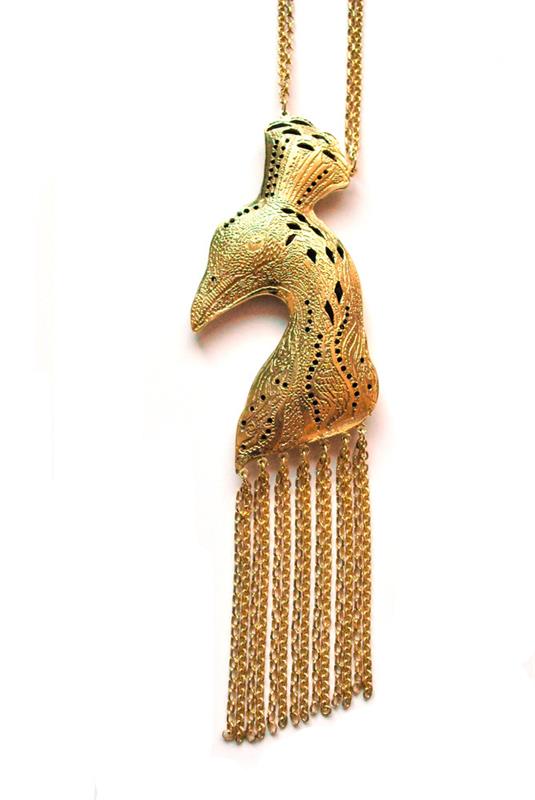 Single Oriental Peacock Pendant